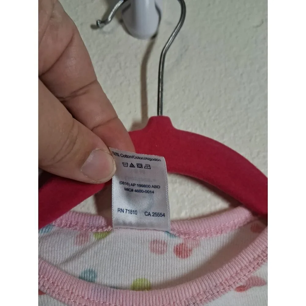 Gerber Cotton Sleep Sack Plka Dots Infant Baby Girls 0-6 Months